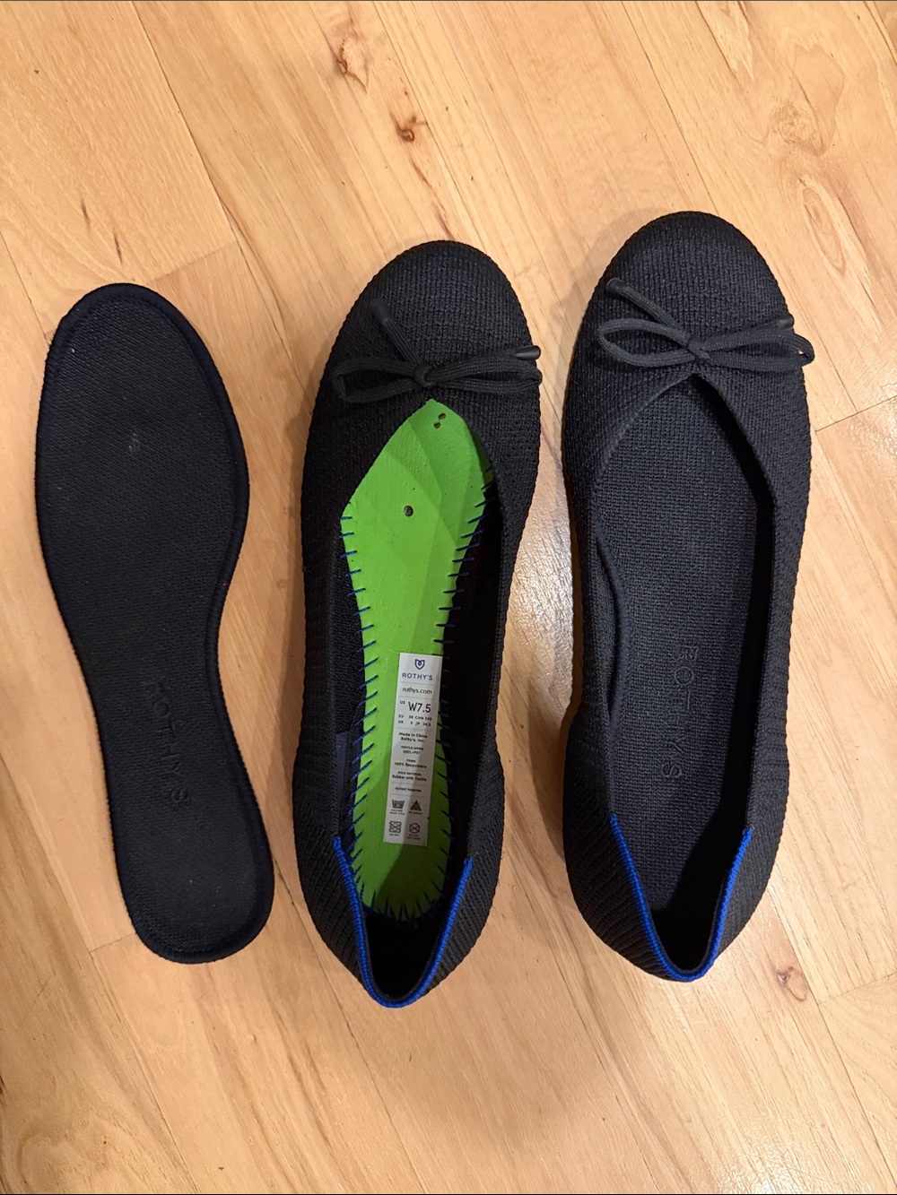 Rothy's Black Knit Ballet Flats